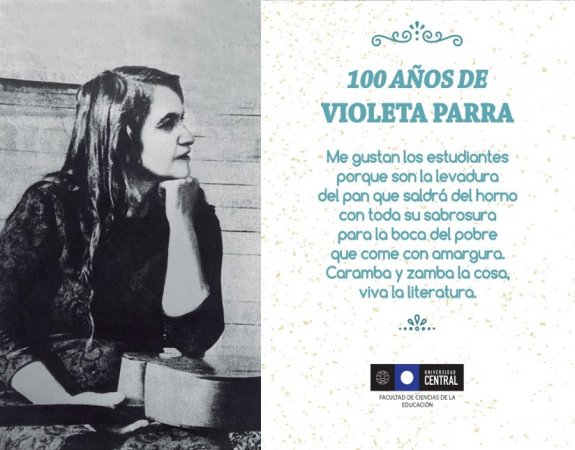 Hoy se cumplen 100 años del natalicio de Violeta Parra